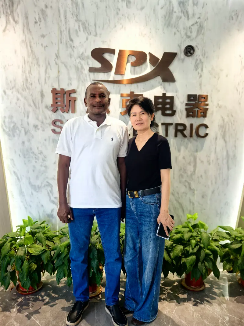 Cliente estrangeiro inspeciona produção de MCCB, contator CA e VFD na fábrica da SPX ELECTRIC